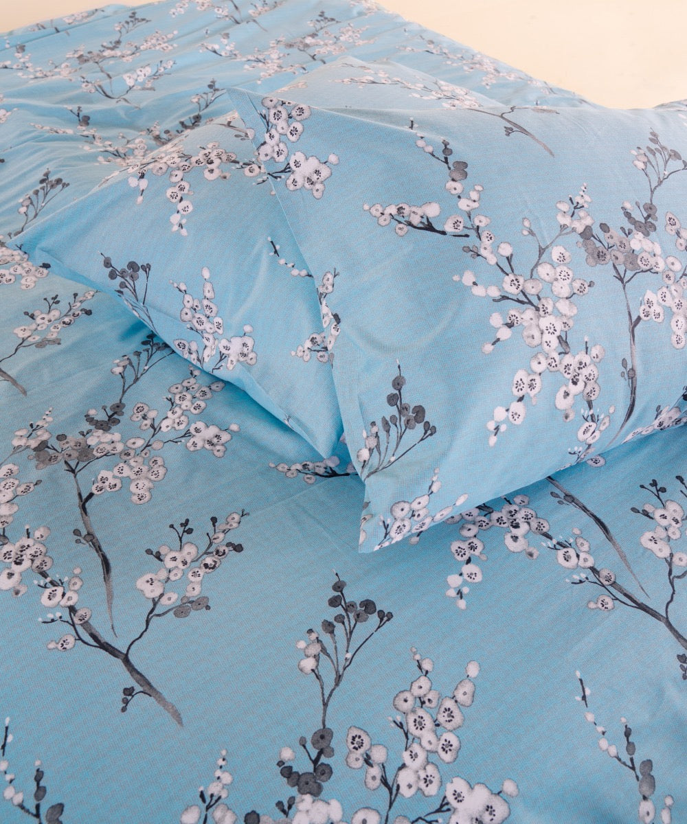 Blue & White Floral Bedding Set in 100% Cotton – OEKO-TEX® Certified Botanical Print for Quiet, Timeless Interiors | The Floral Edition by Mila Home
