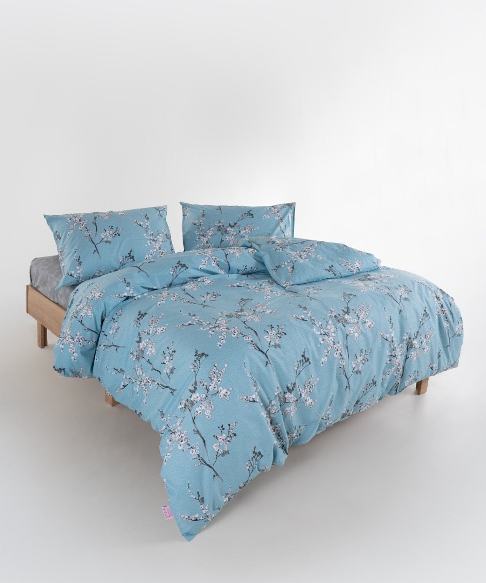 Blue & White Floral Bedding Set in 100% Cotton – OEKO-TEX® Certified Botanical Print for Quiet, Timeless Interiors | The Floral Edition by Mila Home