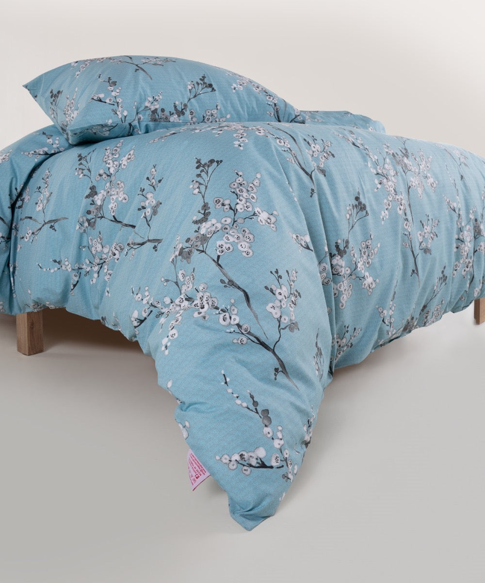 Blue & White Floral Bedding Set in 100% Cotton – OEKO-TEX® Certified Botanical Print for Quiet, Timeless Interiors | The Floral Edition by Mila Home