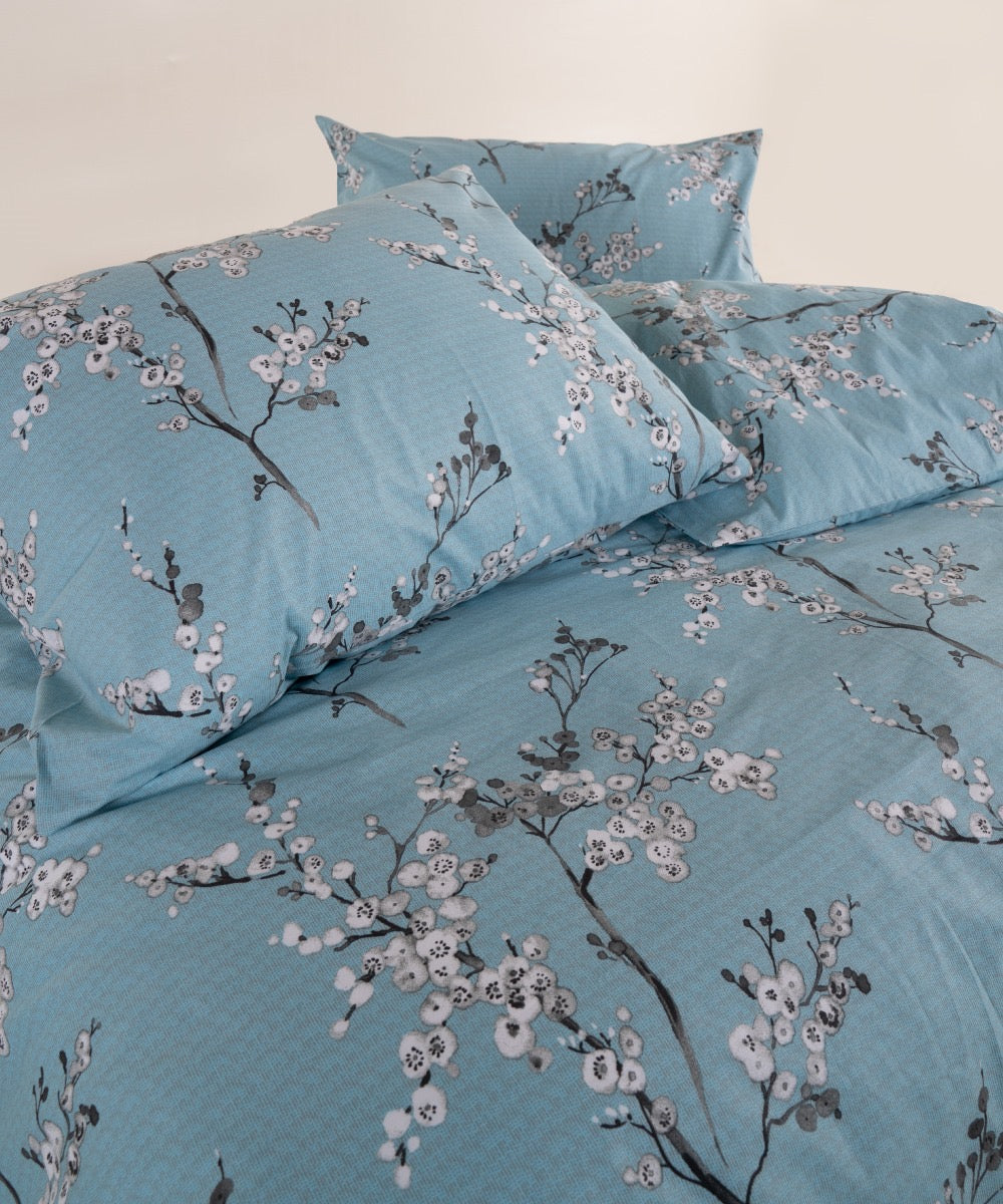 Blue & White Floral Bedding Set in 100% Cotton – OEKO-TEX® Certified Botanical Print for Quiet, Timeless Interiors | The Floral Edition by Mila Home