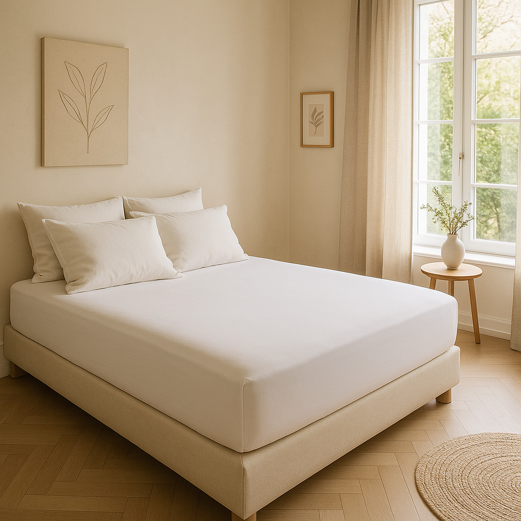 Fitted Sheet – 100% Ranforce Cotton, OEKO-TEX® Certified, 144 TC – White