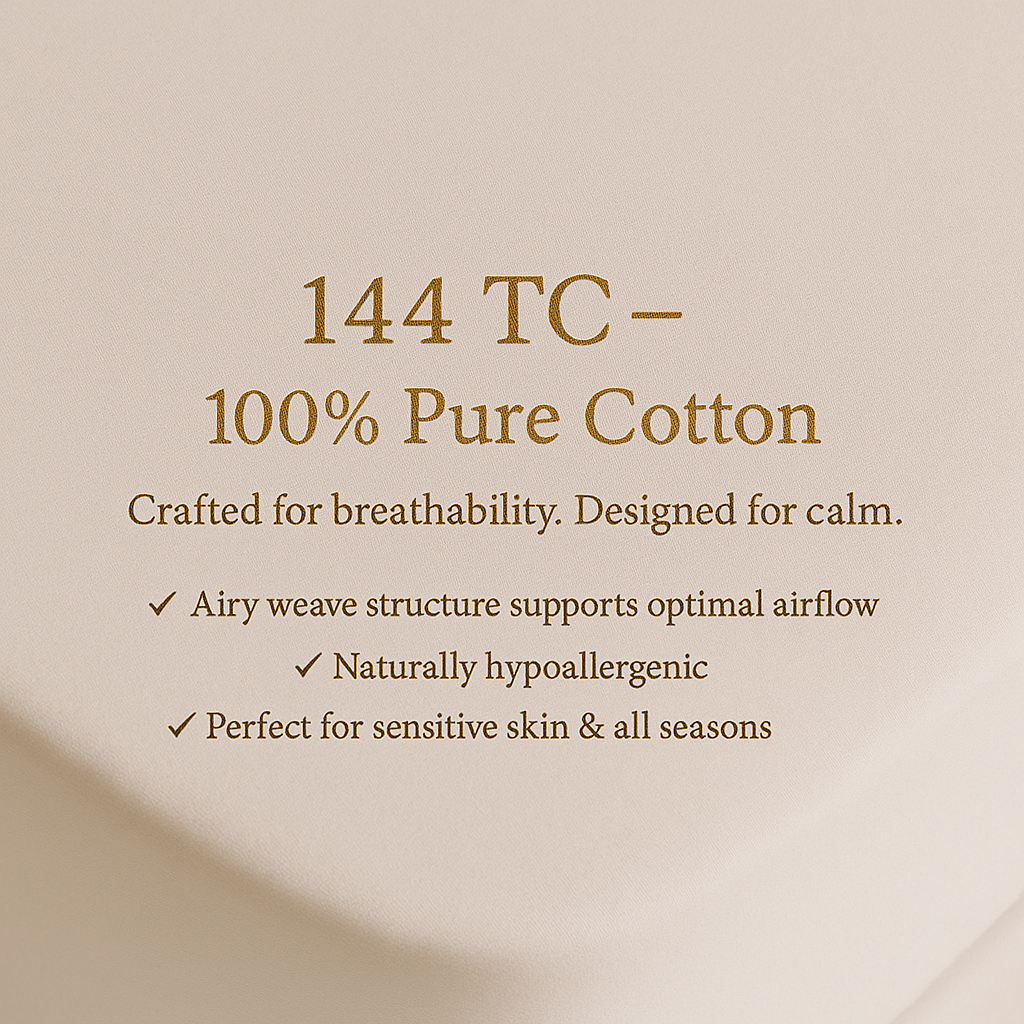Fitted Sheet – 100% Ranforce Cotton, OEKO-TEX® Certified, 144 TC – White