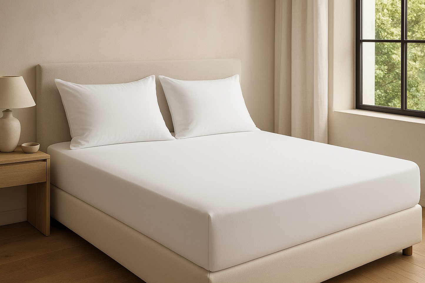 Fitted Sheet – 100% Ranforce Cotton, OEKO-TEX® Certified, 144 TC – White