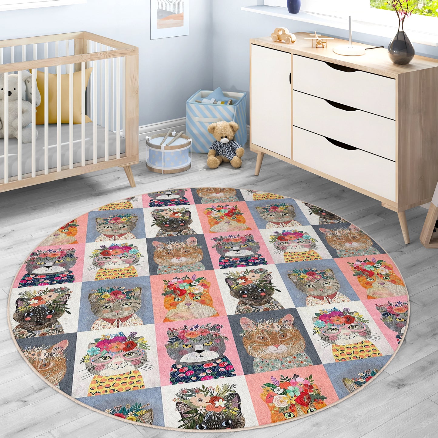 Soft Safe Child Rugs with Anti-Slip Backing – OEKO-TEX Certified Nursery and Children Room Rug with Pets Design