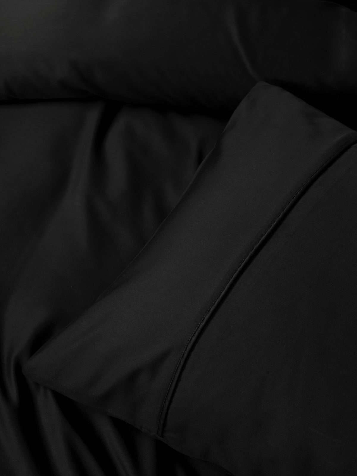 Timeless Collection Duvet Cover Set – Silk Black | OEKO-TEX® Certified | 100% Cotton Ranforce – 144 TC