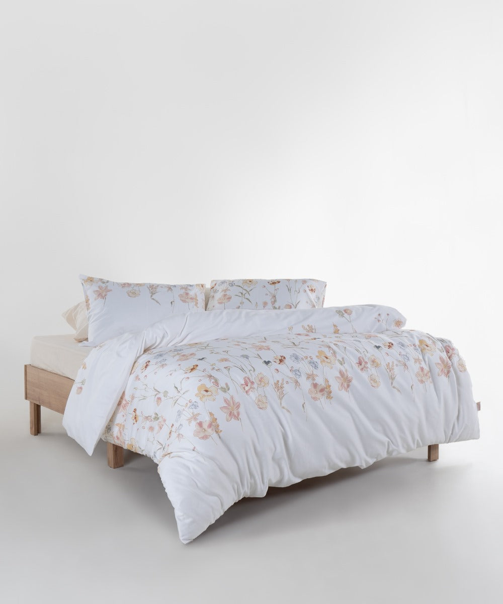 Ivory Garden Floral 210 TC Sateen Duvet Cover Set | OEKO-TEX® Certified