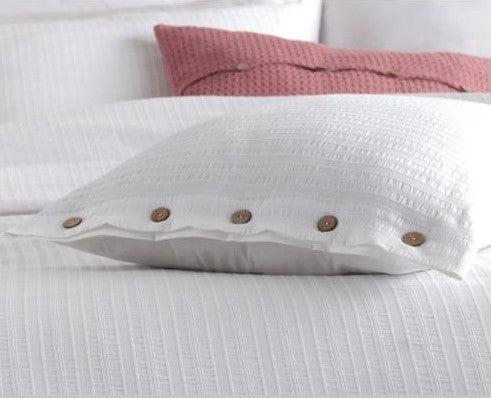 Como Bianco – Luxury Pure Cotton Duvet Cover Set with Button Details | Mila Home