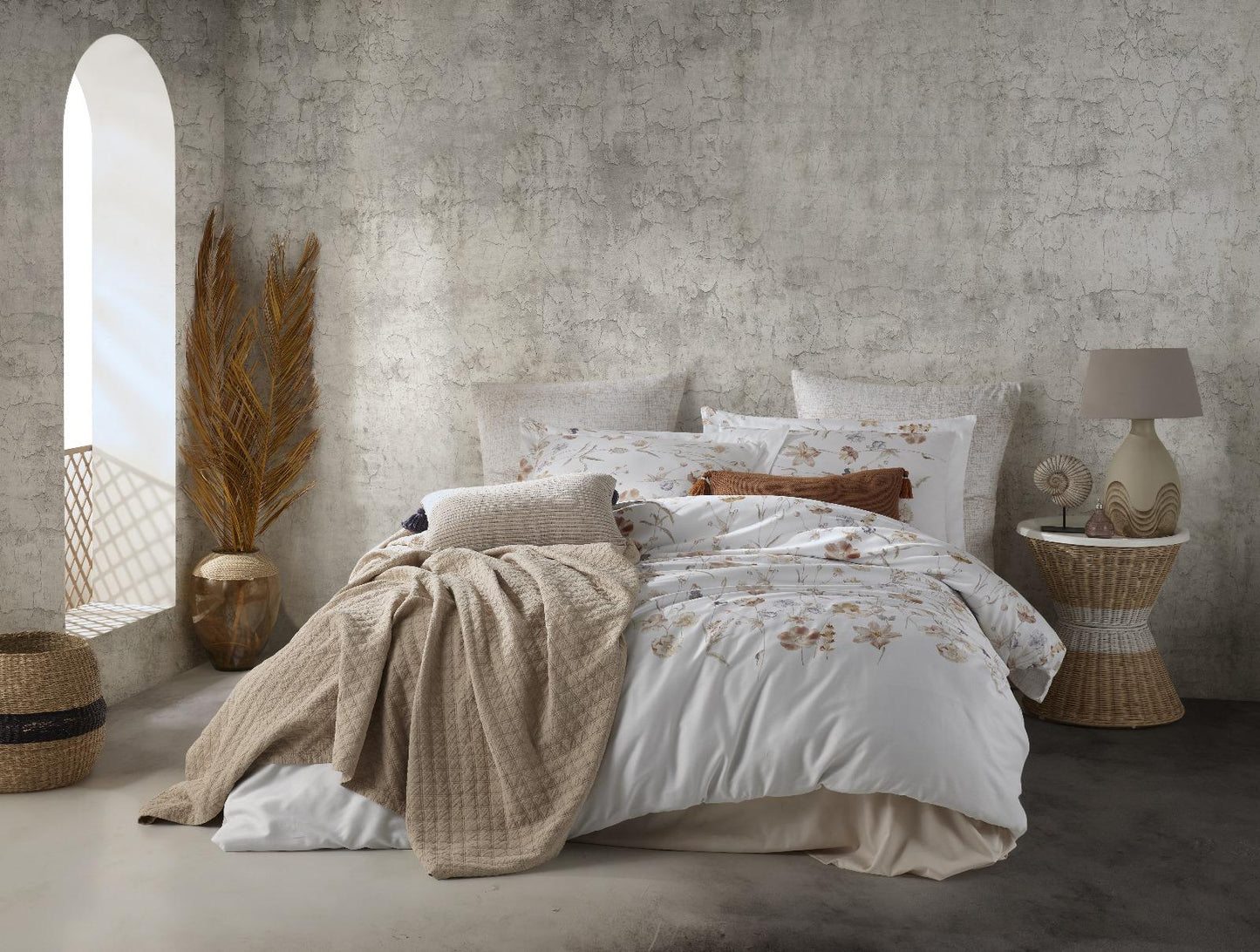 Ivory Garden Floral 210 TC Sateen Duvet Cover Set | OEKO-TEX® Certified