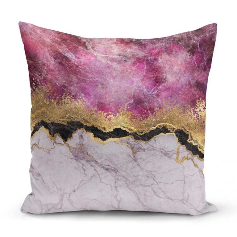 Pink Sky Set of 3 Pillow Cases, First Quality Fabric Throw Pillow Covers Indoor, Outdoor, Sofa, Living Room, Bedroom, Chair, Garden 45x45cm