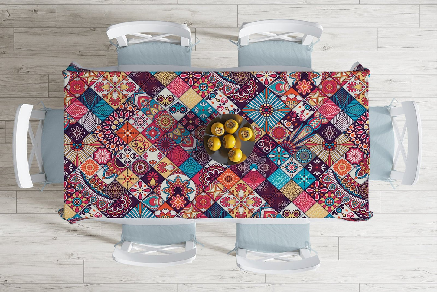 Bohemian Mandala Tablecloth Boho Retro Rectangle Table Cover 55x70 in (140x180 cm) Decorative Table Cloth Indoor/Outdoor Kitchen Livingroom