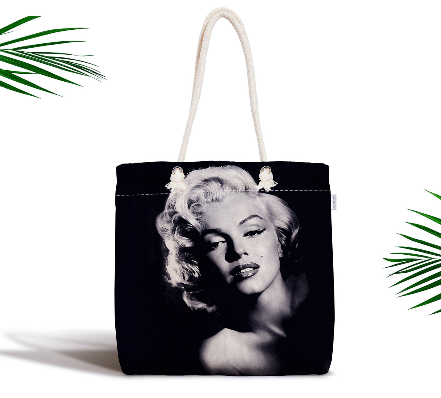 Tote Bag Marilyn Monroe, Fashion Bag High Quality with Zipper, Reusable, Grocery Bag, Shopping Bag, Beach Bag,Eco OEKO-TEX Certified