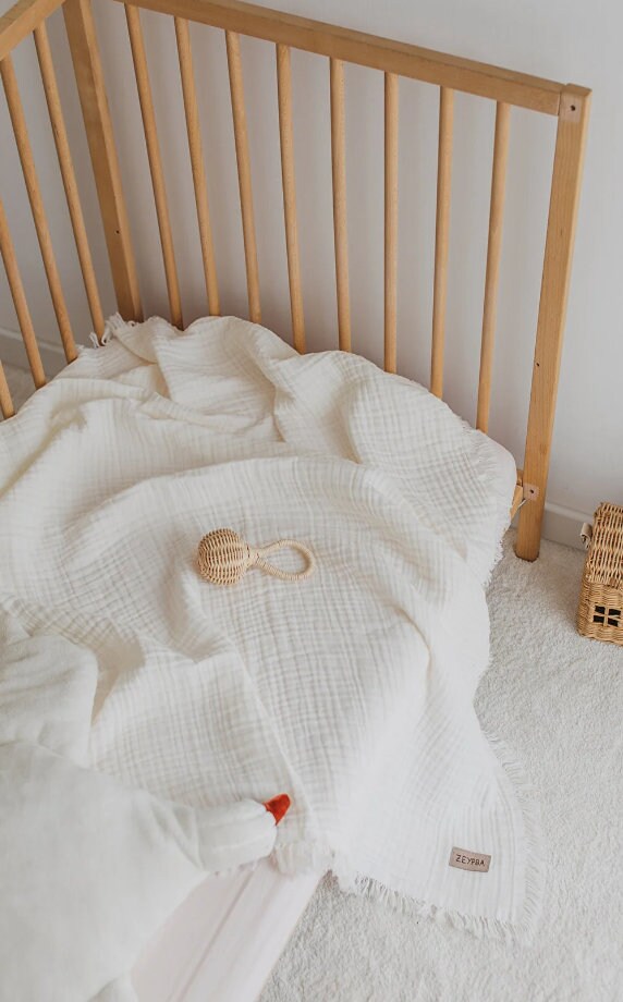 Muslin Blanket for Babies Soft & Breathable 4-Layer Swaddle | Organic Cotton | Perfect for Baby Shower Gift| Handmade with Love|Eco-Friendly