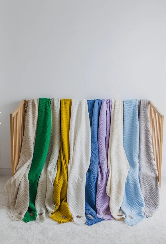 Muslin Blanket for Babies Soft & Breathable 4-Layer Swaddle | Organic Cotton | Perfect for Baby Shower Gift| Handmade with Love|Eco-Friendly