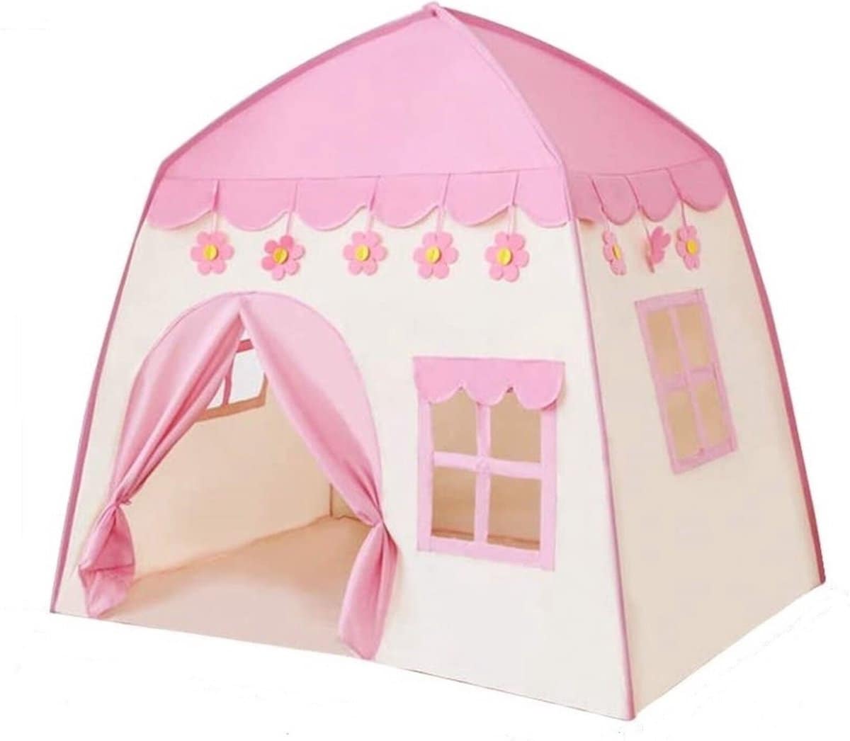 Montessori Tent for kids, Scandi Natural Teepee, Play House Teepee, Playhouse Kids Tent, Scandi Nordic playhouse,with Led Lighting Pink Tent