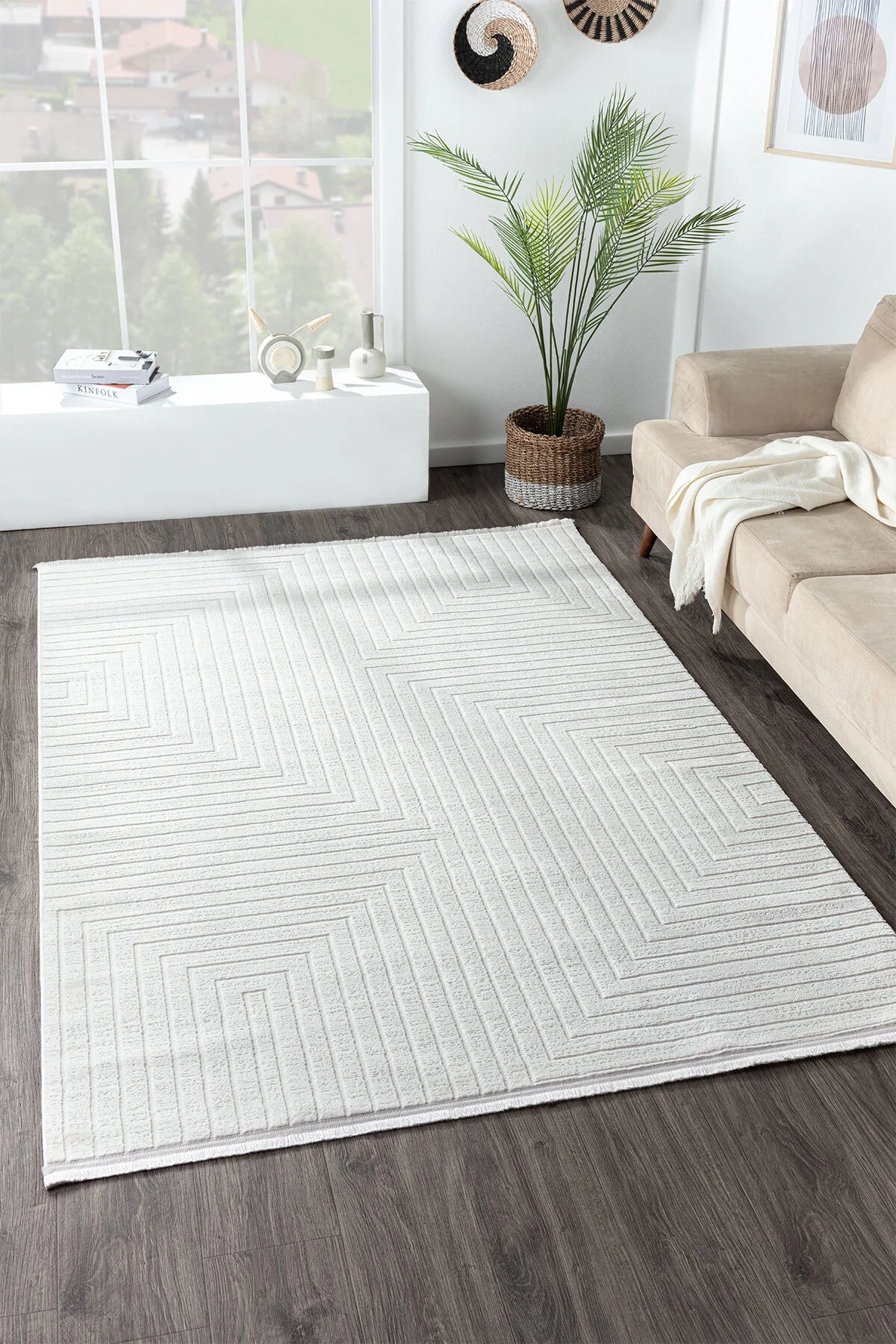 Modern Cream Bamboo Soft Area Rug – 13mm High Density Comfort– Pinterest Inspired Area Rug (Copy)