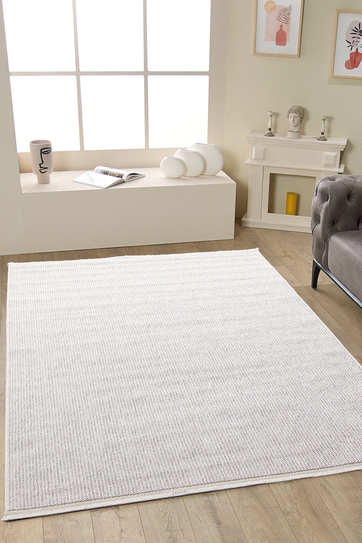 Cream Rug , 30mm Thick Pile, 2500 gr/m² Premium Carpet