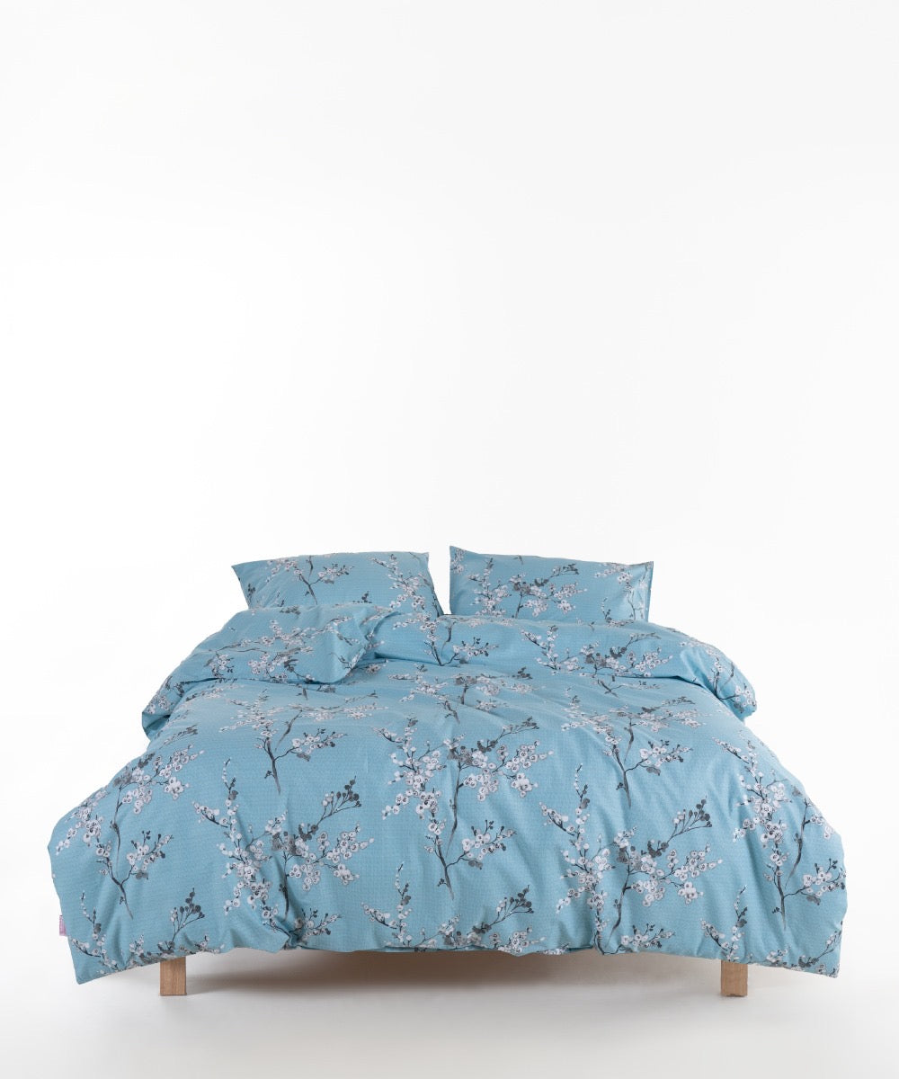 Blue & White Floral Bedding Set in 100% Cotton – OEKO-TEX® Certified Botanical Print for Quiet, Timeless Interiors | The Floral Edition by Mila Home