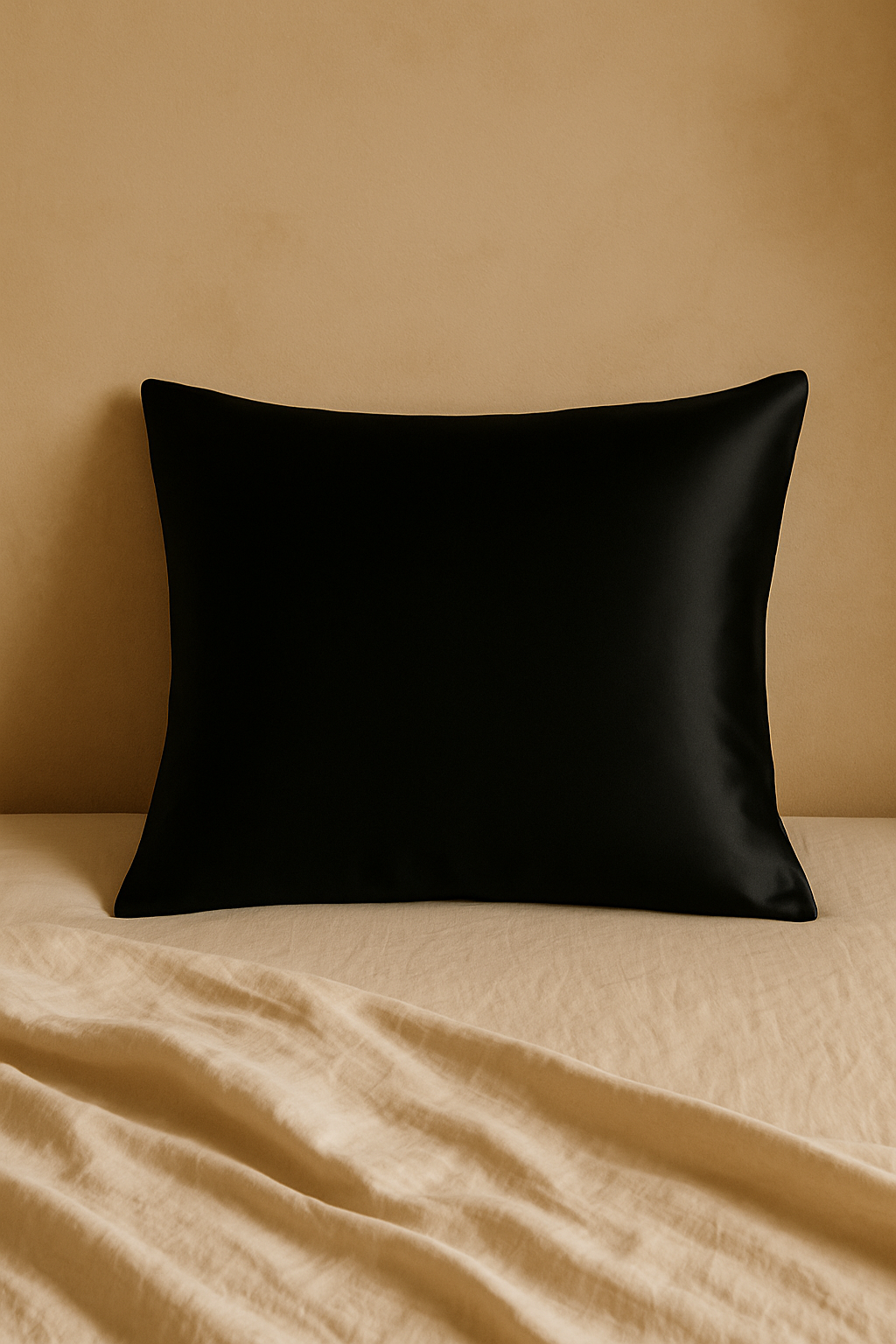 Black 100% Mulberry Silk Pillow Cover – 60x70 cm | Hypoallergenic & OEKO-TEX® Certified Luxury