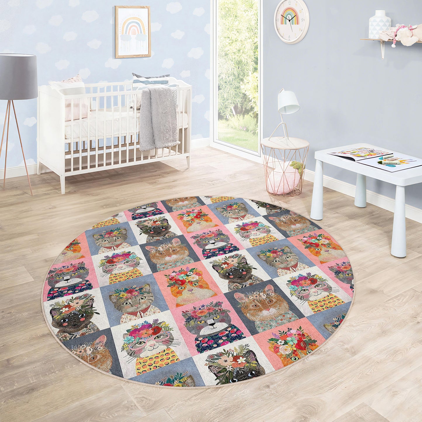Soft Safe Child Rugs with Anti-Slip Backing – OEKO-TEX Certified Nursery and Children Room Rug with Pets Design