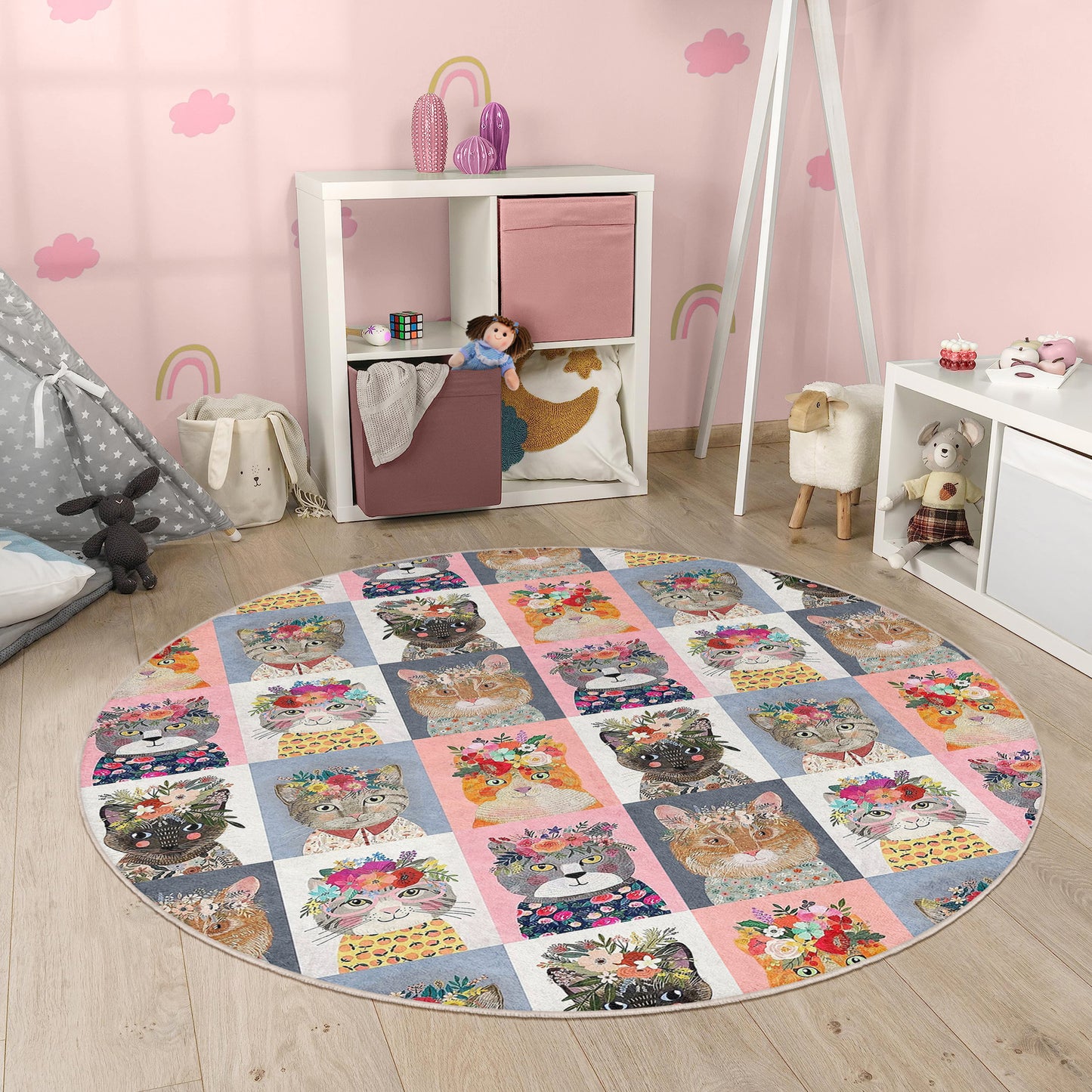 Soft Safe Child Rugs with Anti-Slip Backing – OEKO-TEX Certified Nursery and Children Room Rug with Pets Design