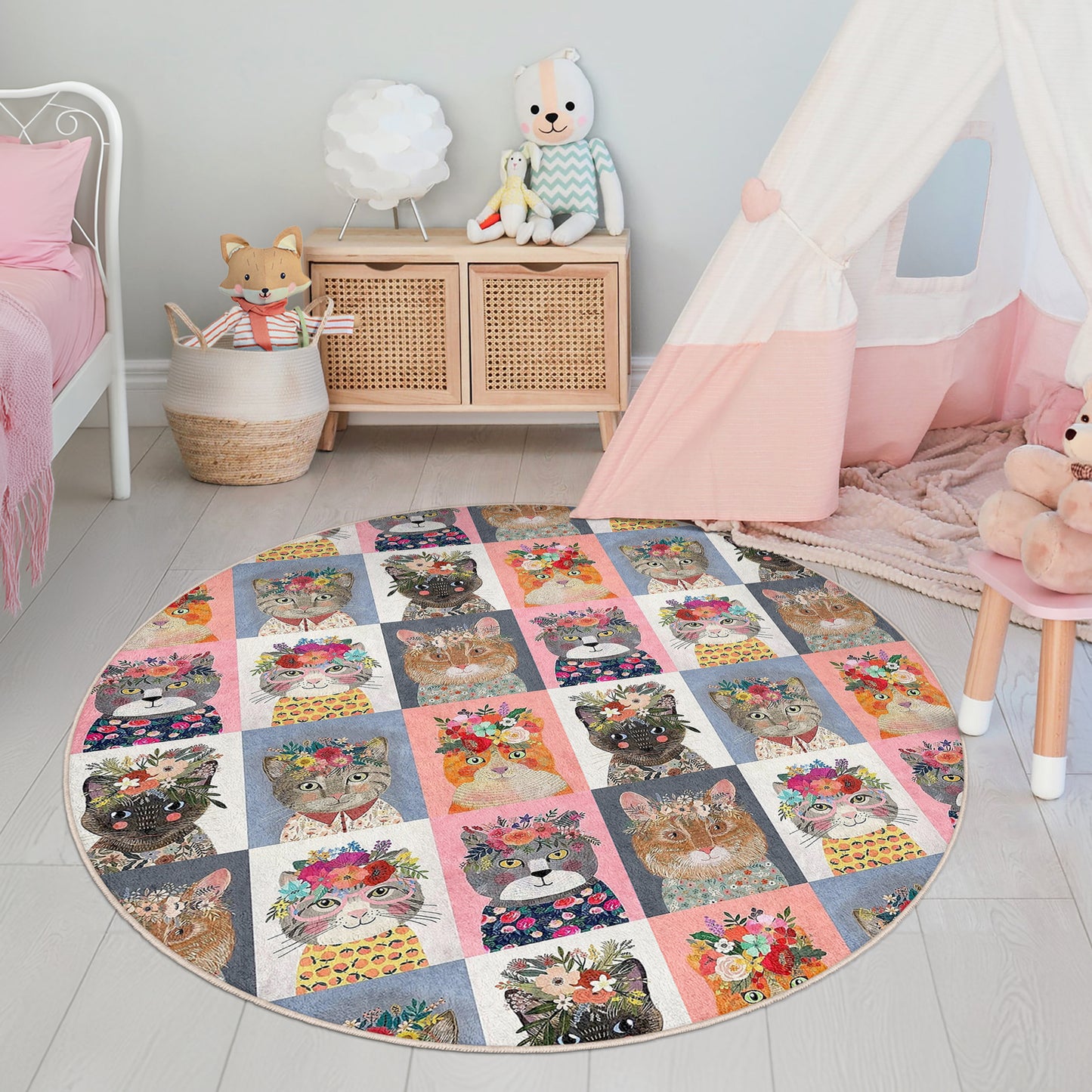 Soft Safe Child Rugs with Anti-Slip Backing – OEKO-TEX Certified Nursery and Children Room Rug with Pets Design