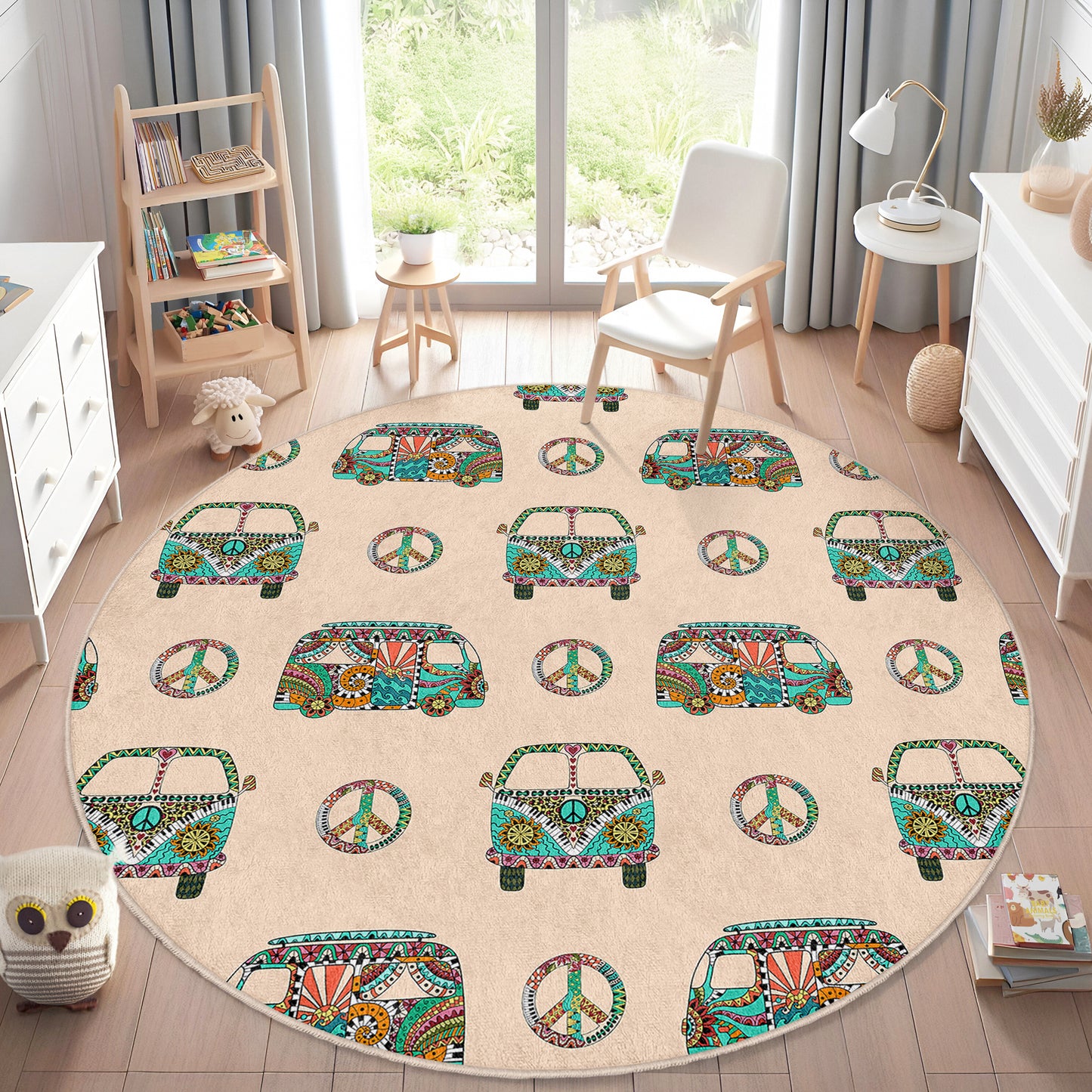 Cute Minivan Design Washable Anti-Slip Kids Rug Multifunction as Non Slip Play Mat - Perfect for Bedrooms, Playrooms & Nurseries - Durable, Safe, & Easy to Clean for Boys & Girls 304