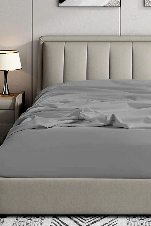 Elevate Your Sleep Experience with Luxurious Gray Fitted Sheets from Mila Home 100% Cotton Ranforce