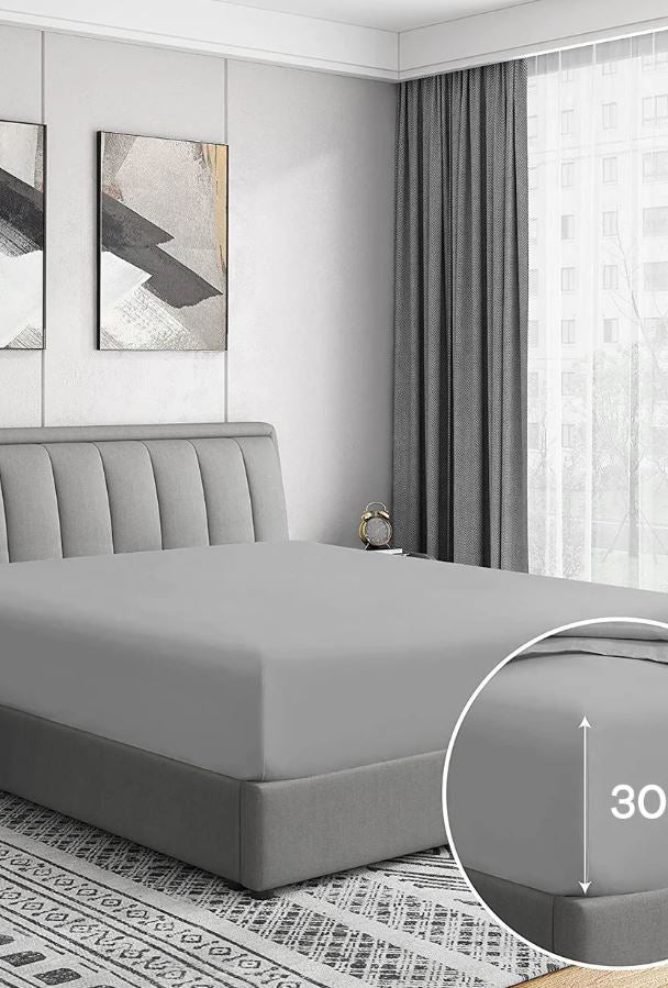 Elevate Your Sleep Experience with Luxurious Gray Fitted Sheets from Mila Home 100% Cotton Ranforce
