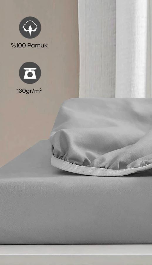 Elevate Your Sleep Experience with Luxurious Gray Fitted Sheets from Mila Home 100% Cotton Ranforce
