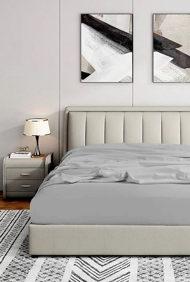 Elevate Your Sleep Experience with Luxurious Gray Fitted Sheets from Mila Home 100% Cotton Ranforce