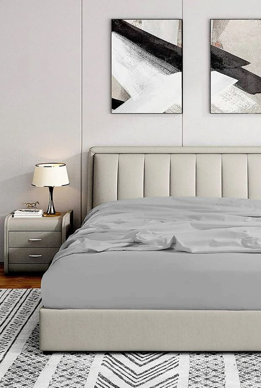 Elevate Your Sleep Experience with Luxurious Gray Fitted Sheets from Mila Home 100% Cotton Ranforce