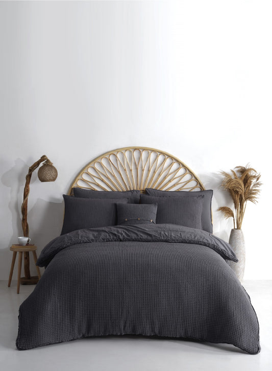 Luxury Waffle Textured Bedspread – 100% Cotton, Serene Hues | Mila Home