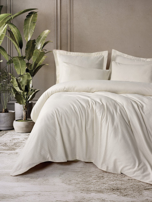 Timeless Collection Duvet Cover Set – Ivory Cream | OEKO-TEX® Certified | 100% Cotton Ranforce – 144 TC