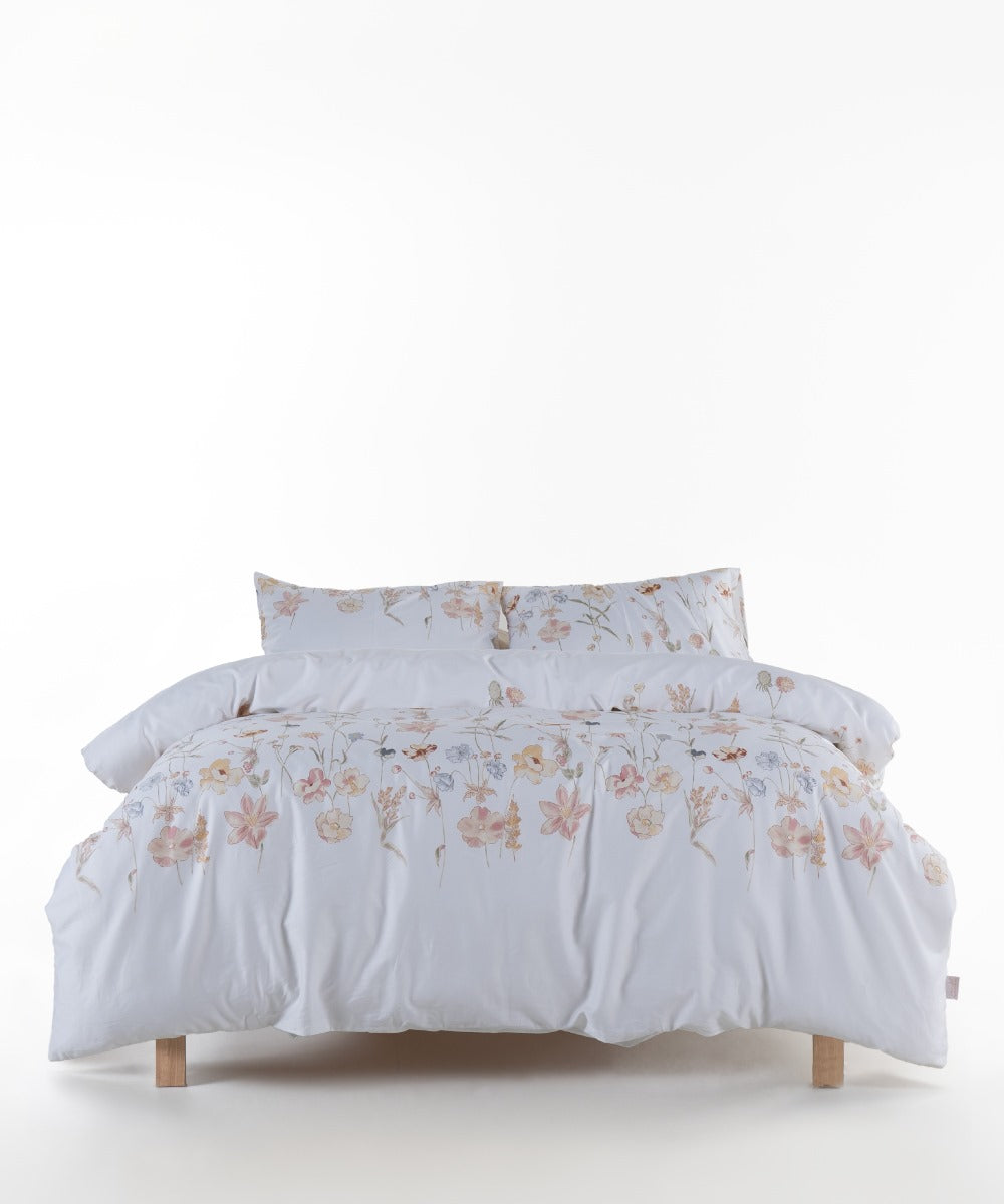 Ivory Garden Floral  210 TC Sateen Duvet Cover Set | OEKO-TEX® Certified