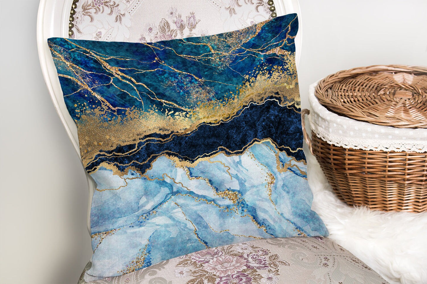Blue Sky Set of 3 Pillow Cases, First Quality Fabric Throw Pillow Covers Indoor, Outdoor, Sofa, Living Room, Bedroom, Chair, Garden 45x45cm