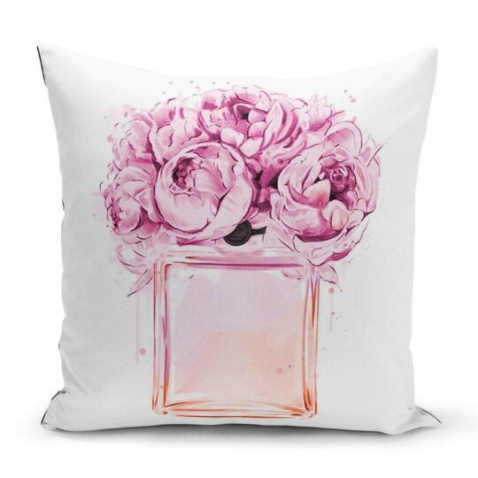 Fashion Glamour Lady Set of 4 Pillow Cases, First Quality Fabric Throw Pillow Covers Indoor, Outdoor, Sofa, Living Room 45x45 cm 18x18 inch