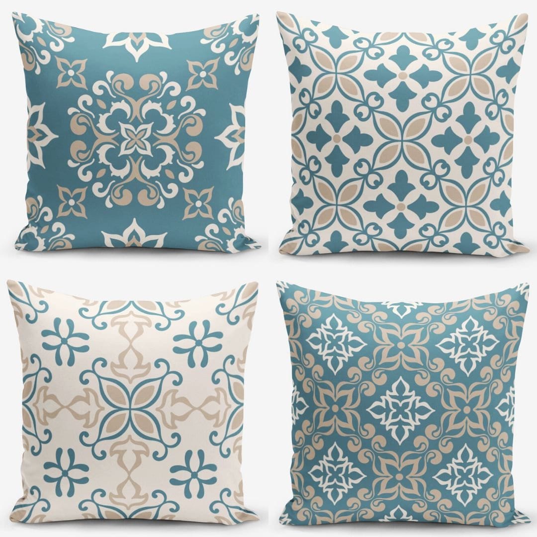 Bohemian Boho Retro Throw Pillow Covers Floral Throw Pillowcase Ikat Cushion Covers Mandala Moroccan Pillow Cases Modern Pillow Covers 18x18