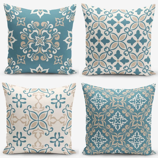 Bohemian Boho Retro Throw Pillow Covers Floral Throw Pillowcase Ikat Cushion Covers Mandala Moroccan Pillow Cases Modern Pillow Covers 18x18