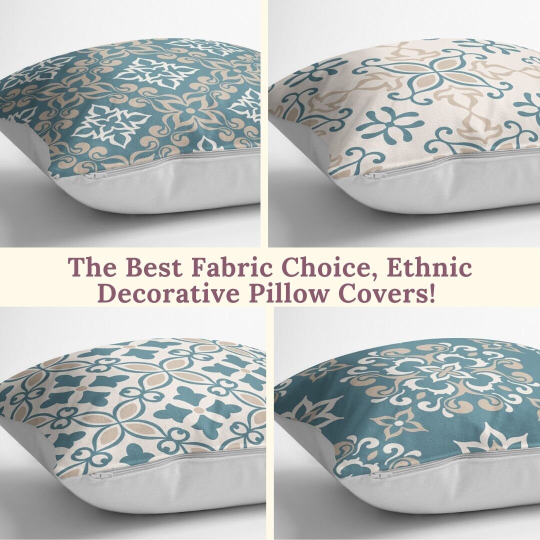 Bohemian Boho Retro Throw Pillow Covers Floral Throw Pillowcase Ikat Cushion Covers Mandala Moroccan Pillow Cases Modern Pillow Covers 18x18