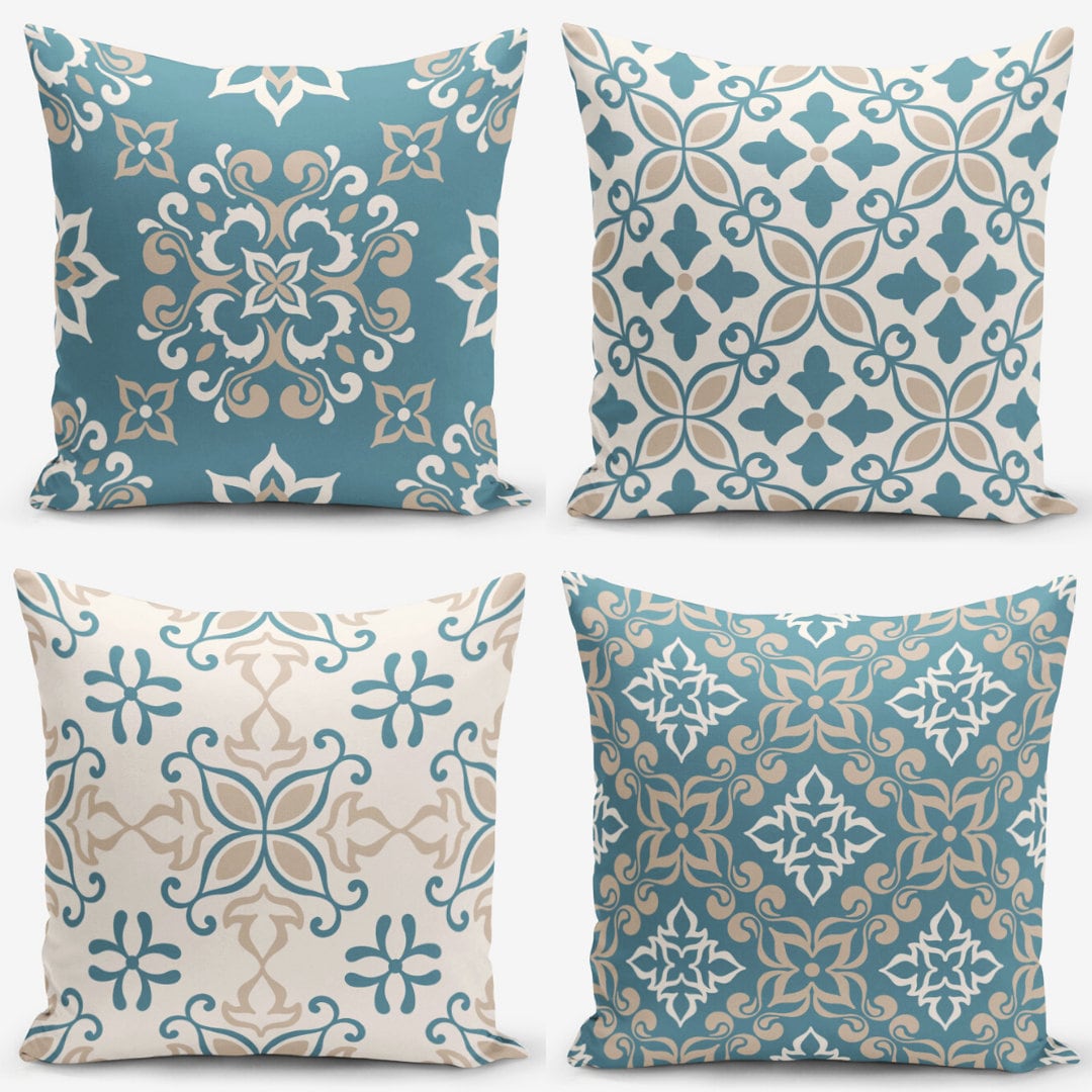 Bohemian Boho Retro Throw Pillow Covers Floral Throw Pillowcase Ikat Cushion Covers Mandala Moroccan Pillow Cases Modern Pillow Covers 18x18