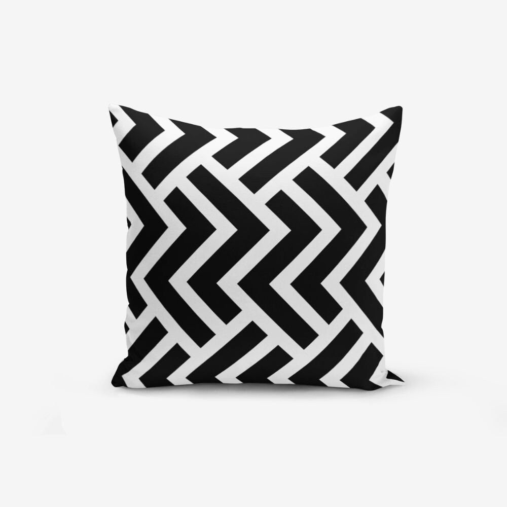Black and White Throw Pillow Covers Modern Zig Zag Geometric Throw Pillowcase Ogea Cushion Covers Set of 4 Pieces Pillow Covers 18x18 inch