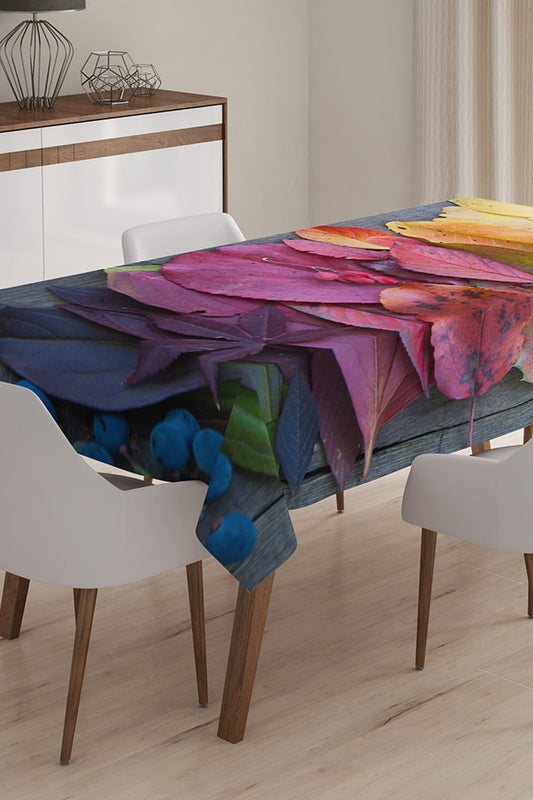 Colorful Leaves Tablecloth Four Season Rectangle Table Cover 55x70 in (140x180 cm) Decorative Table Cloth Indoor/Outdoor Kitchen Livingroom