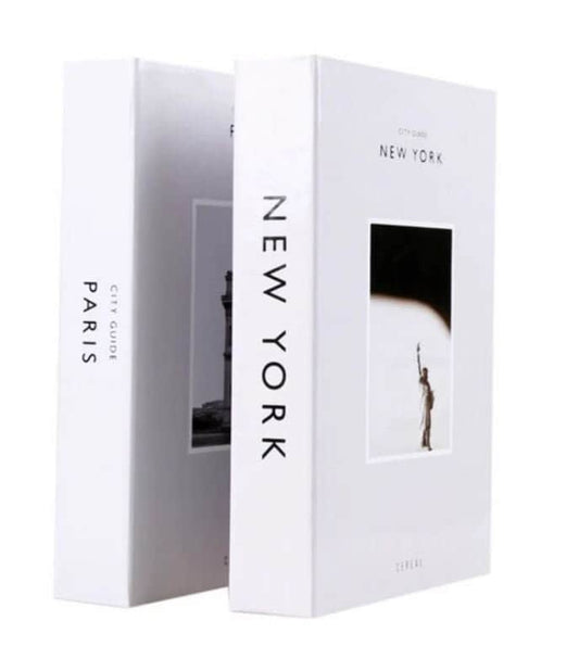 2 Decorative Book Box set | storage box | table decor book | decorative book | book box | designer book box | coffetable | Paris New York |