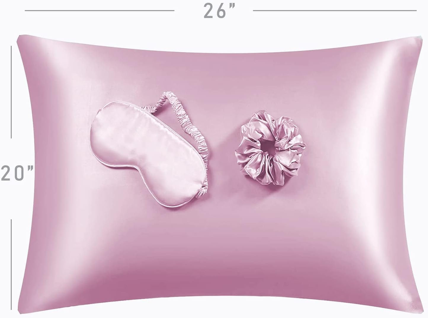 Luxury Satin Silky Soft Pillowcase No Bed Hair Face Wrinkles Anti Ageing No Fuzz Conserves Night Products Eye Mask 2 x eye masks&hairbands