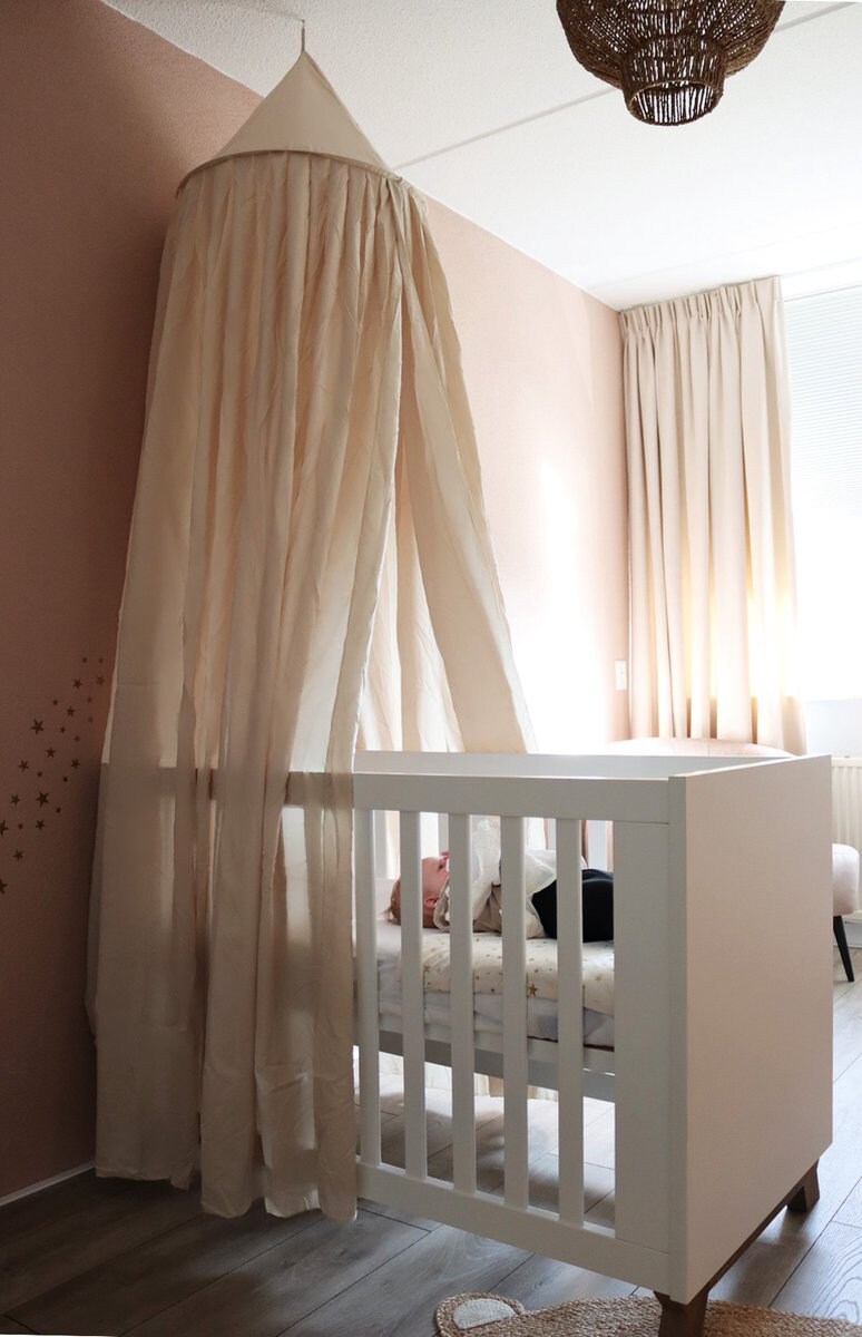 Beige Canopy,Bed Canopy,Bed Baldachin,Montessori Bed, Canopy Bed Curtains,Children's Mosquito Net,indigo Mosquito Net,French Quality Linen