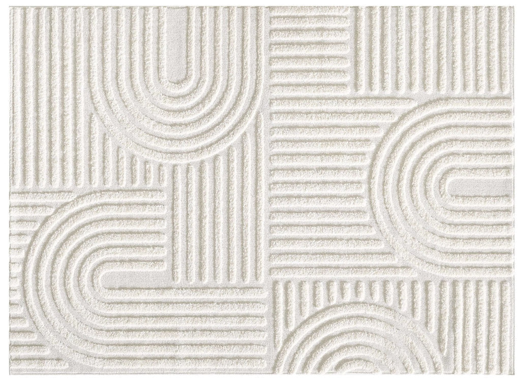 Luxury Scandi Style Modern Area Rug: Square Design with Jute Backing - Elegant Beige Color, Minimal Abstract Style, Minimal Designs