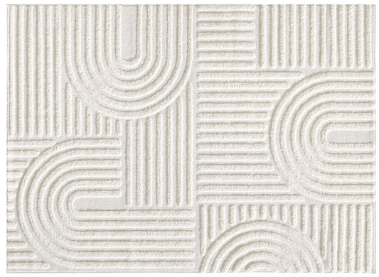 Luxury Scandi Style Modern Area Rug: Square Design with Jute Backing - Elegant Beige Color, Minimal Abstract Style, Minimal Designs