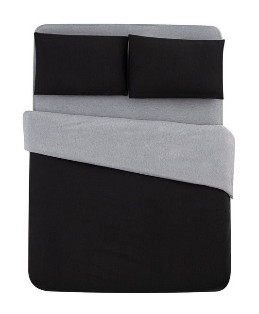 Black and Gray Modern Minimalist Bedding Set with Fitted Sheet - Sleek Bedroom Decor, Soft Fabric, Stylish Design Cotton Bedlinen Set