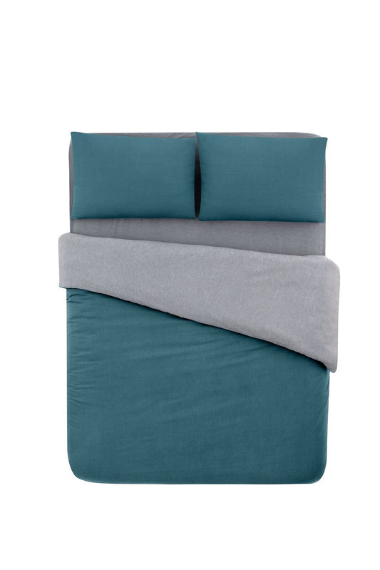 Green and Gray Modern Minimalist Bedding Set with Fitted Sheet - Sleek Bedroom Decor, Soft Fabric, Stylish Design Cotton Bedlinen Set