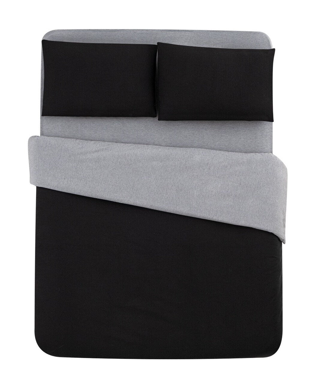 Black and Gray Modern Minimalist Bedding Set with Fitted Sheet - Single Size Bedroom Decor, Soft Fabric, Stylish Design Cotton Bedlinen Set